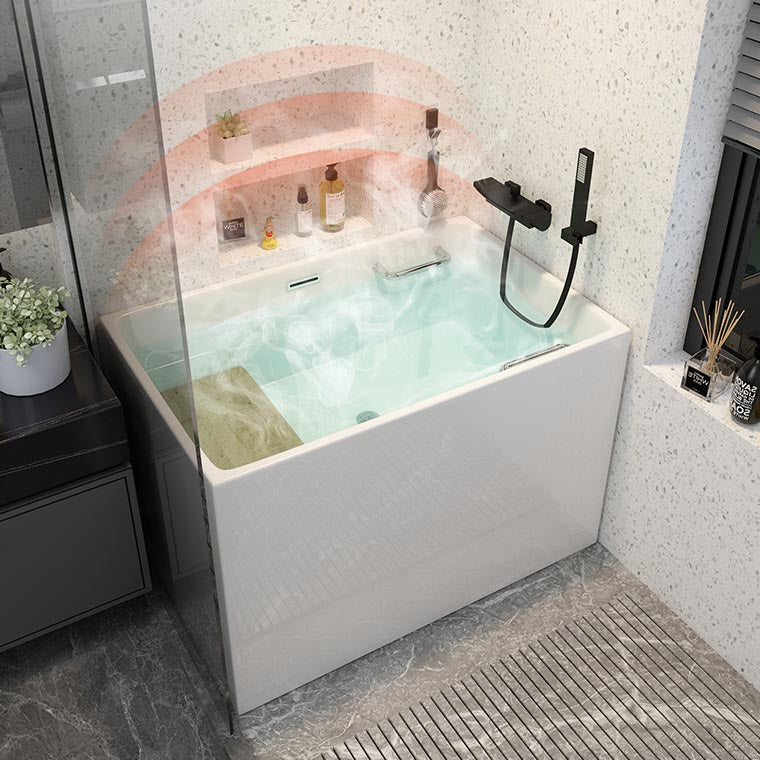 Modern Acrylic Alcove Bathtub 23.6" H Rectangular Bath Tub for Home