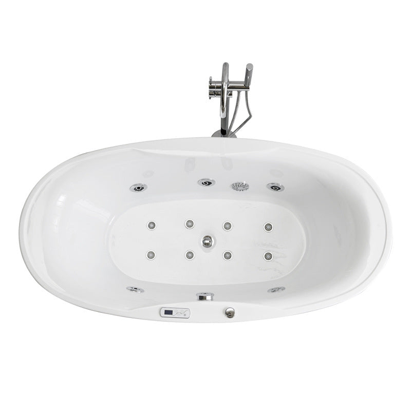Modern Oval Acrylic Bathtub Hotel Freestanding Bath Tub in White