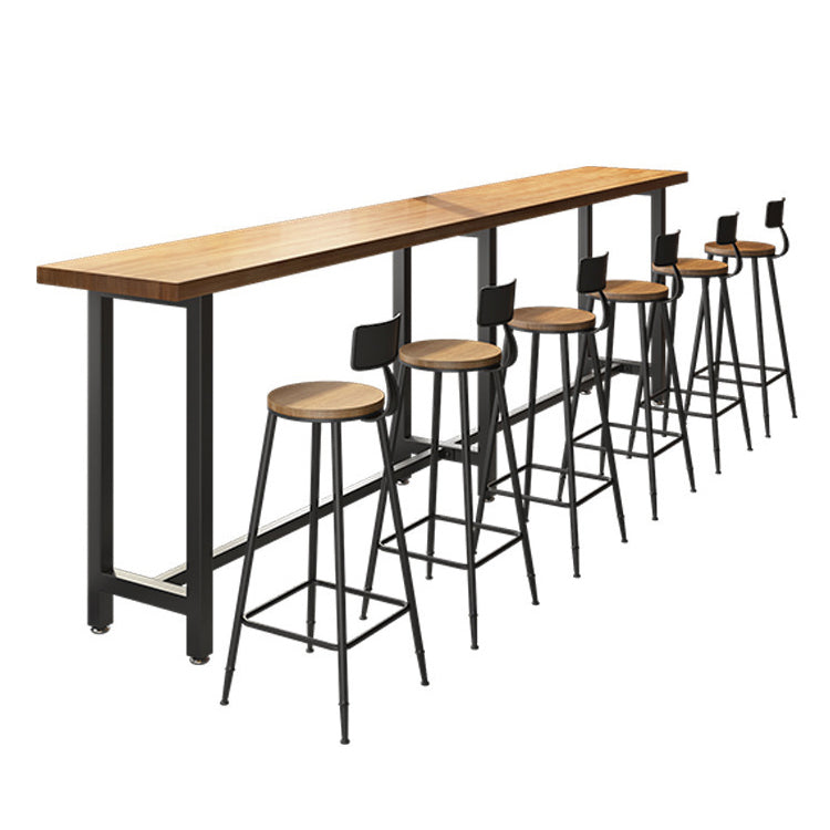 Solid Wood Pub Table Modern Bar Height Rectangle Bar Table for Indoor