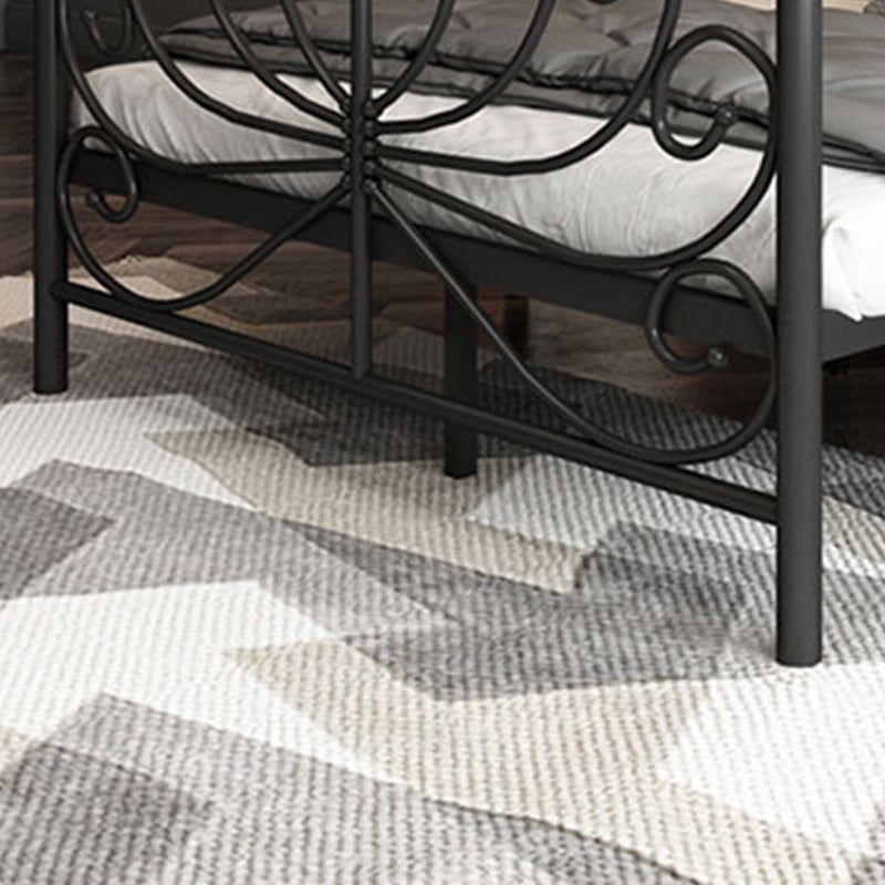 Metal Open-Frame Bed 45.27" High Wire-Grid Bed with Custom Gold Legs