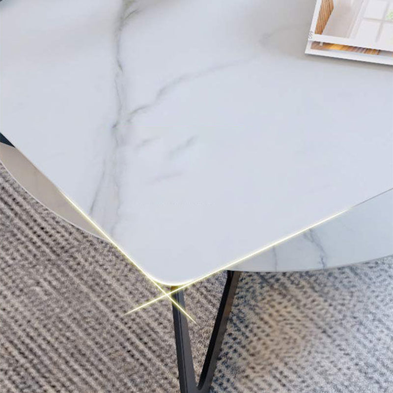 Cross Legs Slate Coffee Table Shelf Included Rectangle Single Cocktail Table