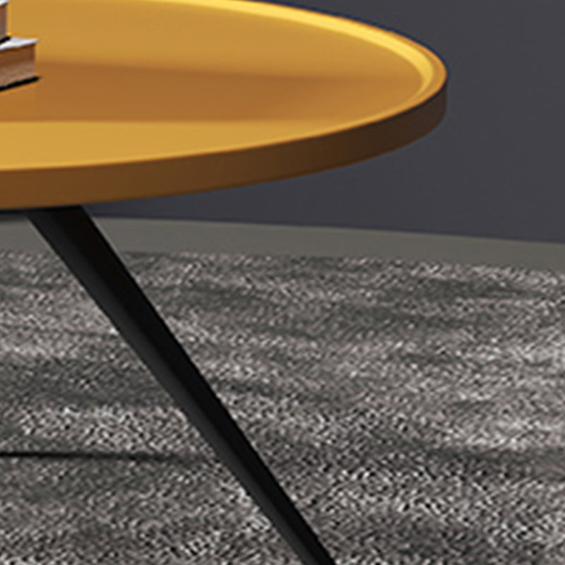 Pine Wood 4 Legs Coffee Table Modernism Round Tray Table Cocktail Table