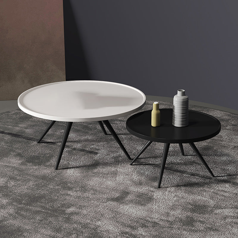 Pine Wood 4 Legs Coffee Table Modernism Round Tray Table Cocktail Table