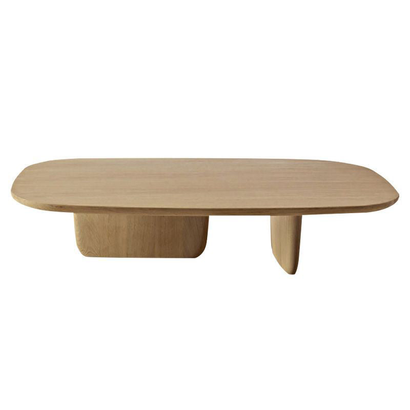 Scandinavian Solid Wood Coffee Table with 2 Legs and Rectangle Top