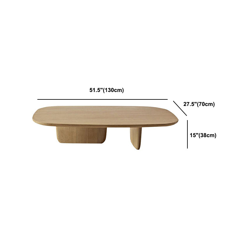 Scandinavian Solid Wood Coffee Table with 2 Legs and Rectangle Top