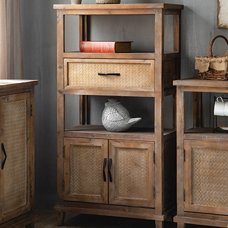 Industrial Wooden Cabinet with Doors and Drawers Distressed Wood Cabinet