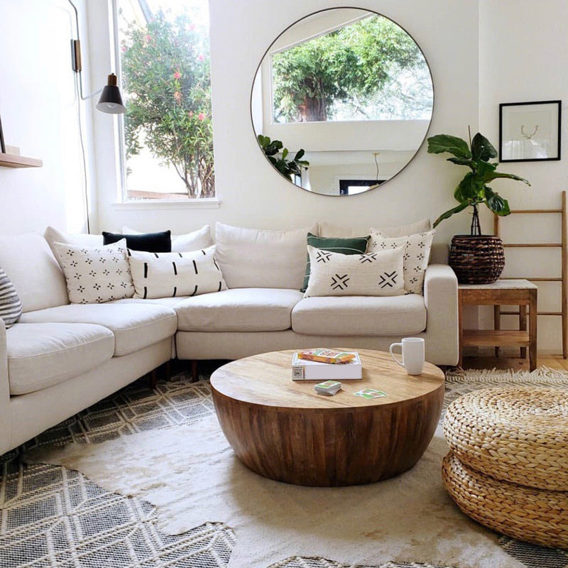 Solid Wood Distressed Coffee Table Scandinavian 14.96" H 1 Single Cocktail Table