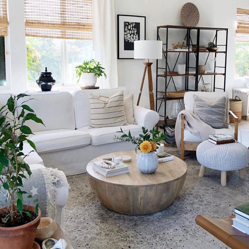 Solid Wood Distressed Coffee Table Scandinavian 14.96" H 1 Single Cocktail Table