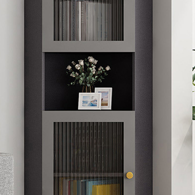 Modern Accent Cabinet with 2 Glass Doors and Storage Shelf Cabinet