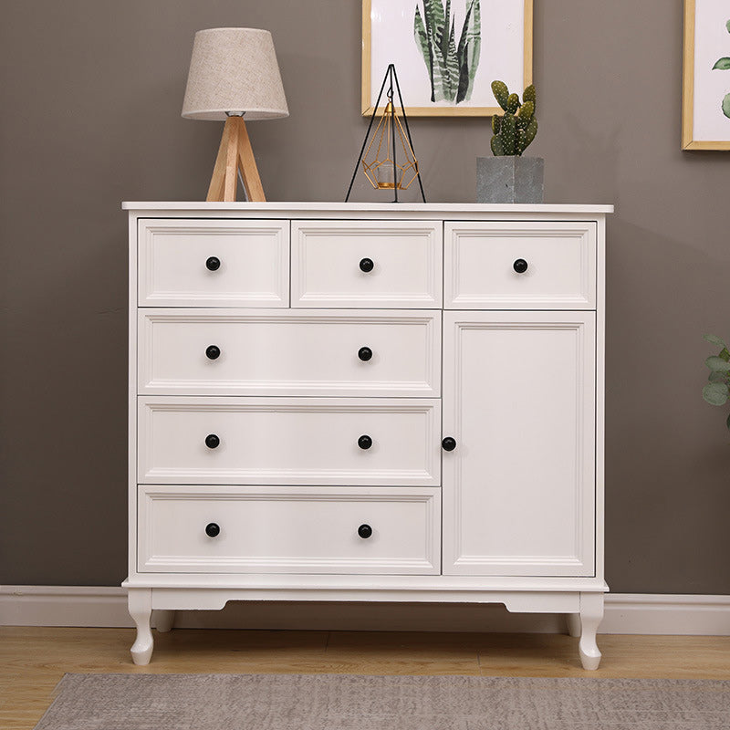 Modern Accent Cabinet with Drawers and Wooden Cabriole Legs Cabinet