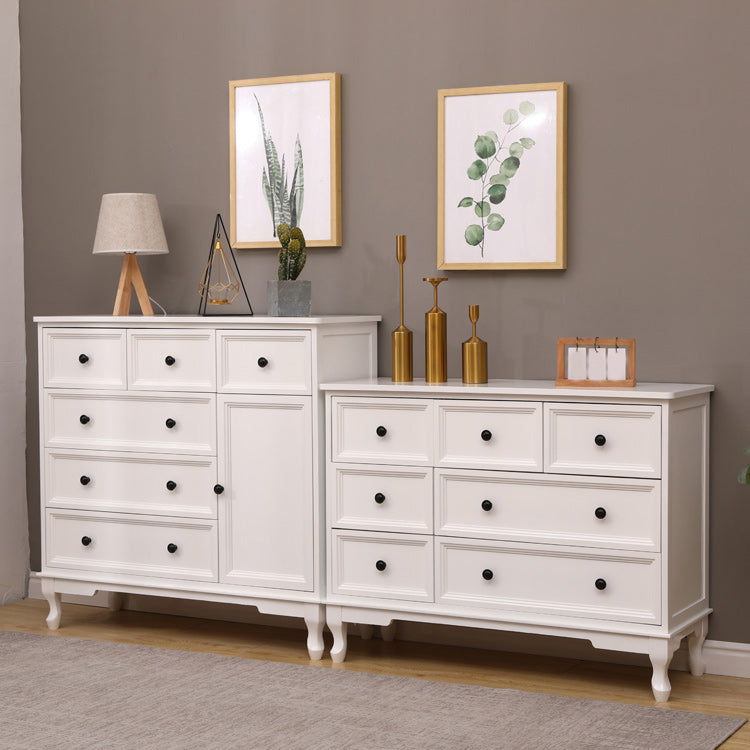 Modern Accent Cabinet with Drawers and Wooden Cabriole Legs Cabinet