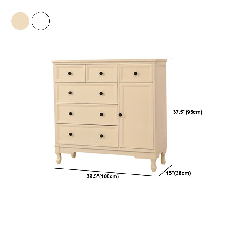Modern Accent Cabinet with Drawers and Wooden Cabriole Legs Cabinet