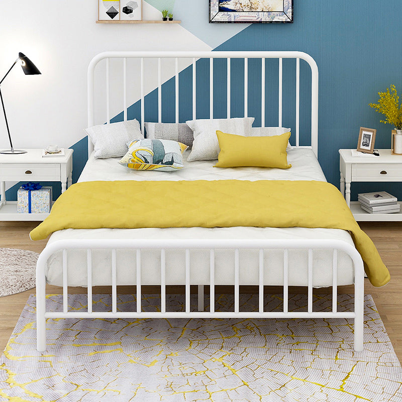 Modern Metal Headboard Bed Frame Rectangular Bed with Metal Legs