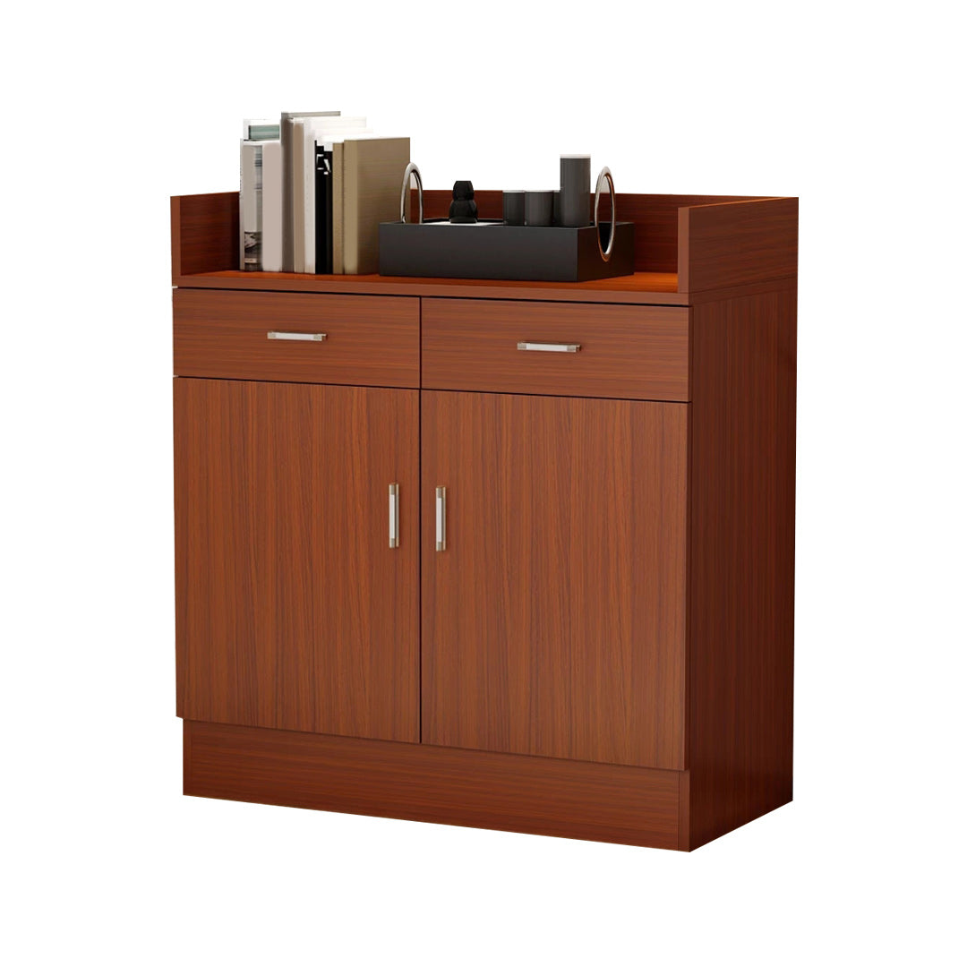 Mid-Century Modern Storage Cabinet Square Accent Cabinet with Drawer