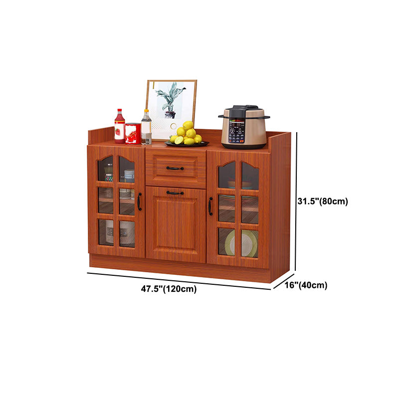Mid-Century Modern Storage Cabinet Square Accent Cabinet with Drawer