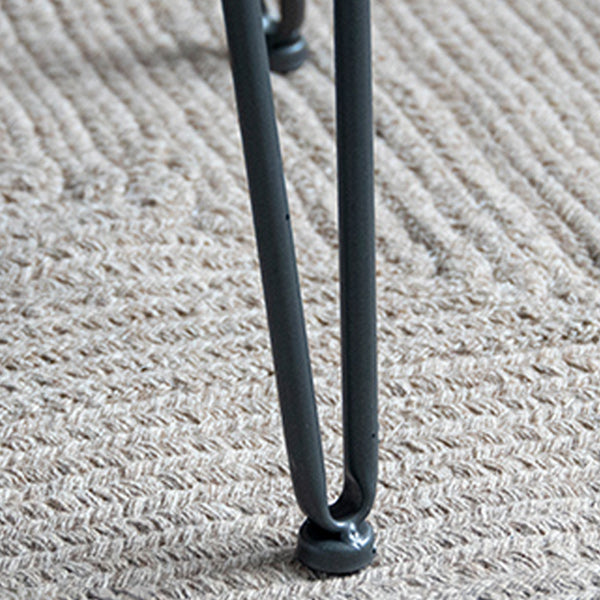 Round Sold Wooden Coffee Table with Black Base and Brone Top