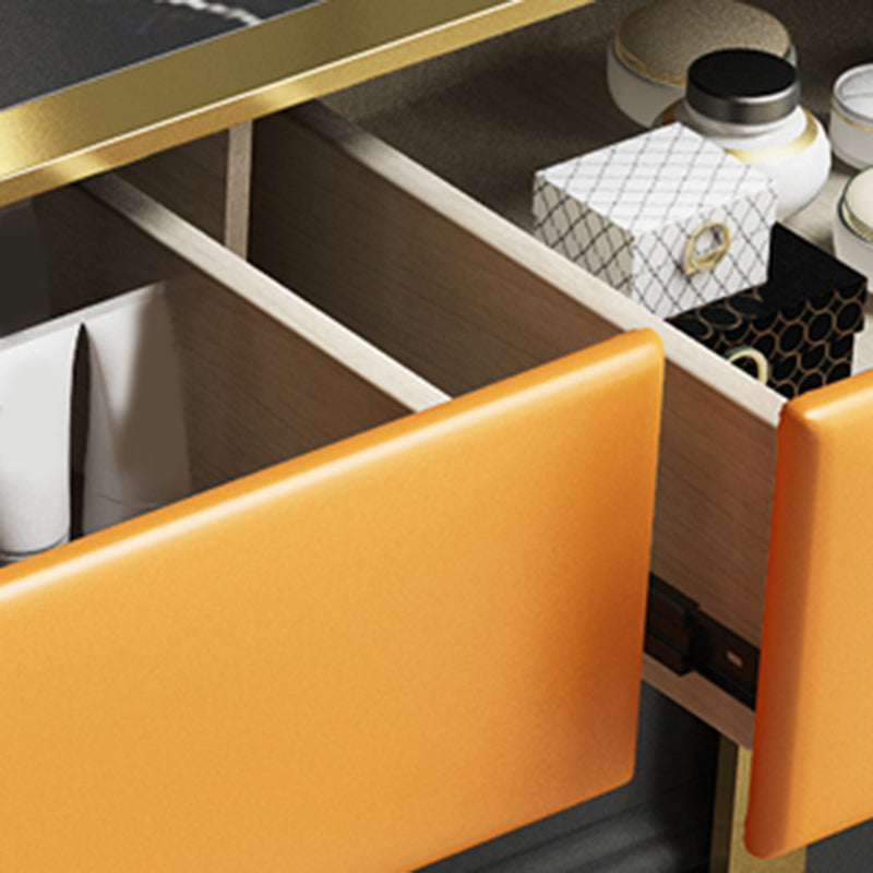 Orange Vanity Set with 4 Storage Drawers Make-up Vanity, 15.74" Wide