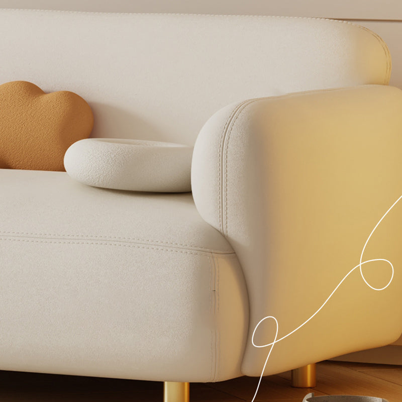 27.5" H Contemporary Faux Leather Recessed Arm Sofa for Living Room