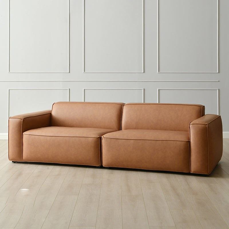 25.6" H Contemporary Faux Leather Square Arm Sofa for Living Room