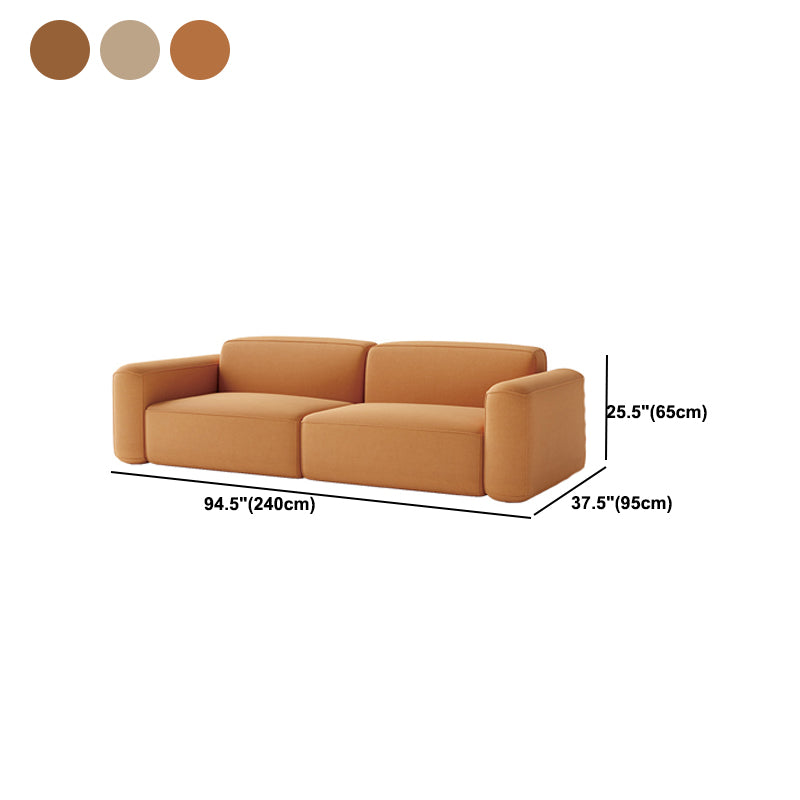 25.6" H Contemporary Faux Leather Square Arm Sofa for Living Room