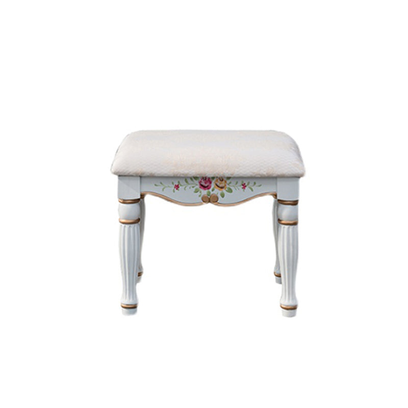 Wood Vanity Set 17.71" Wide Make-up Vanity with 2 Storage Drawers and Stool