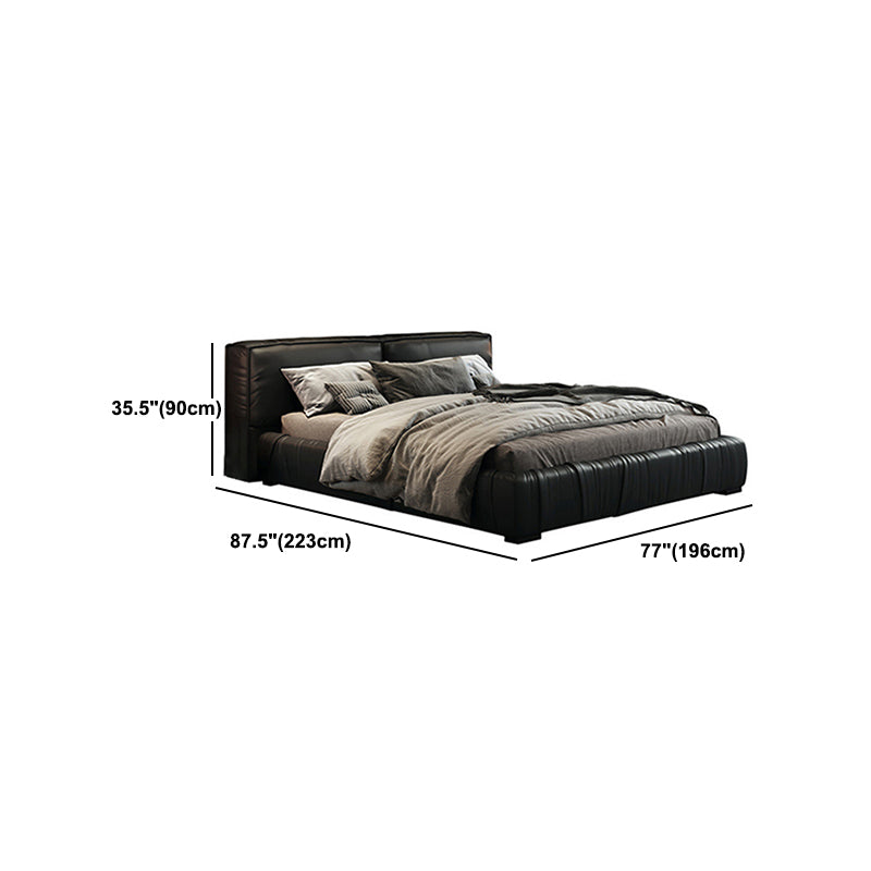 Contemporary Solid Wood with Headboard Rectangular Panel Bed Frame