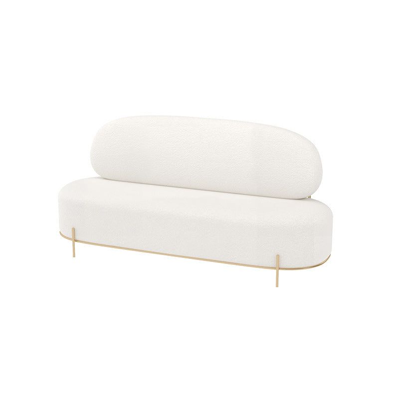 29.5"/31.5" H Contemporary White Wool Armless Sofa for Apartment