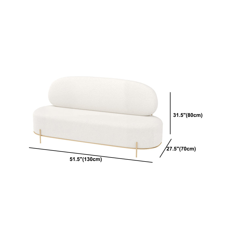 29.5"/31.5" H Contemporary White Wool Armless Sofa for Apartment