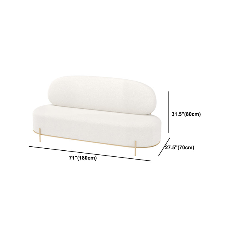 29.5"/31.5" H Contemporary White Wool Armless Sofa for Apartment