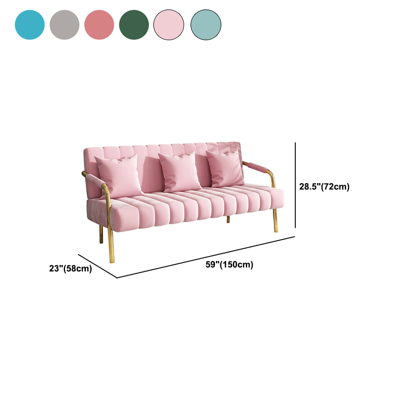 Contemporary 28.3" H  Velvet Sewn Pillow Back Sofa for Living Room