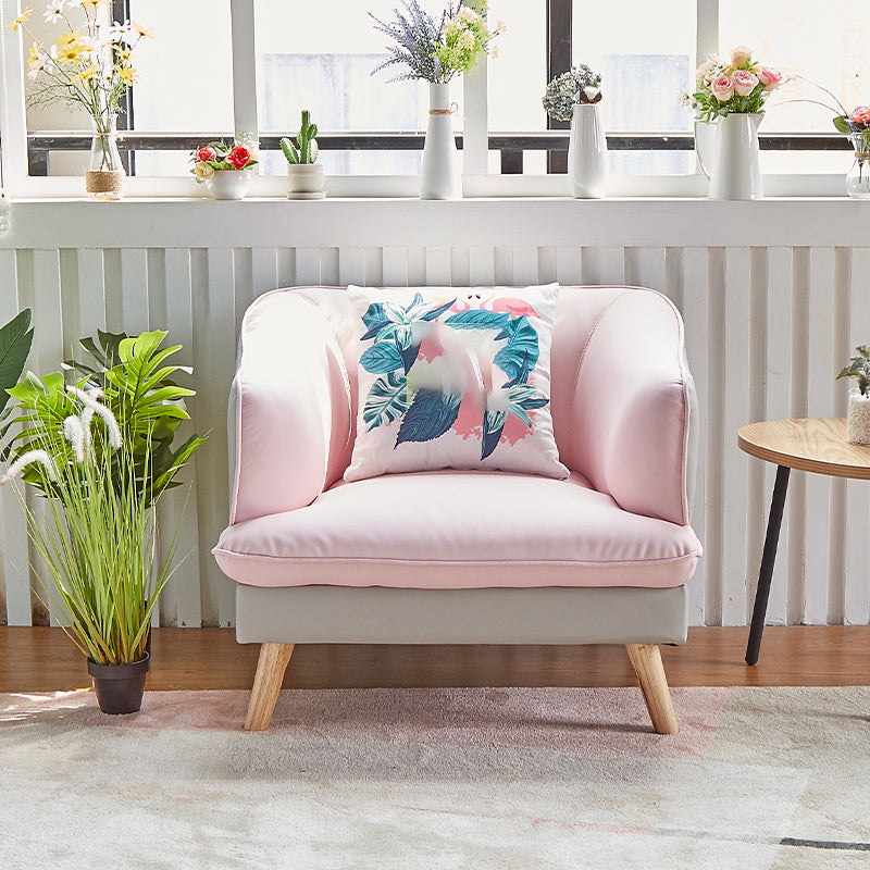 29.53" H Contemporary Faux Leather Slope Arm Sofa for Apartment