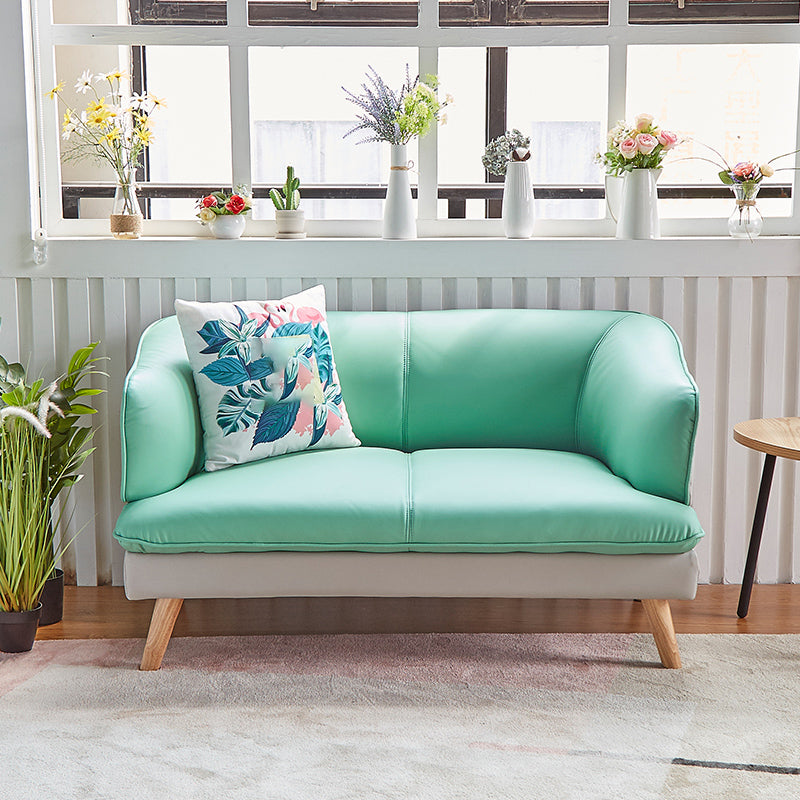 29.53" H Contemporary Faux Leather Slope Arm Sofa for Apartment