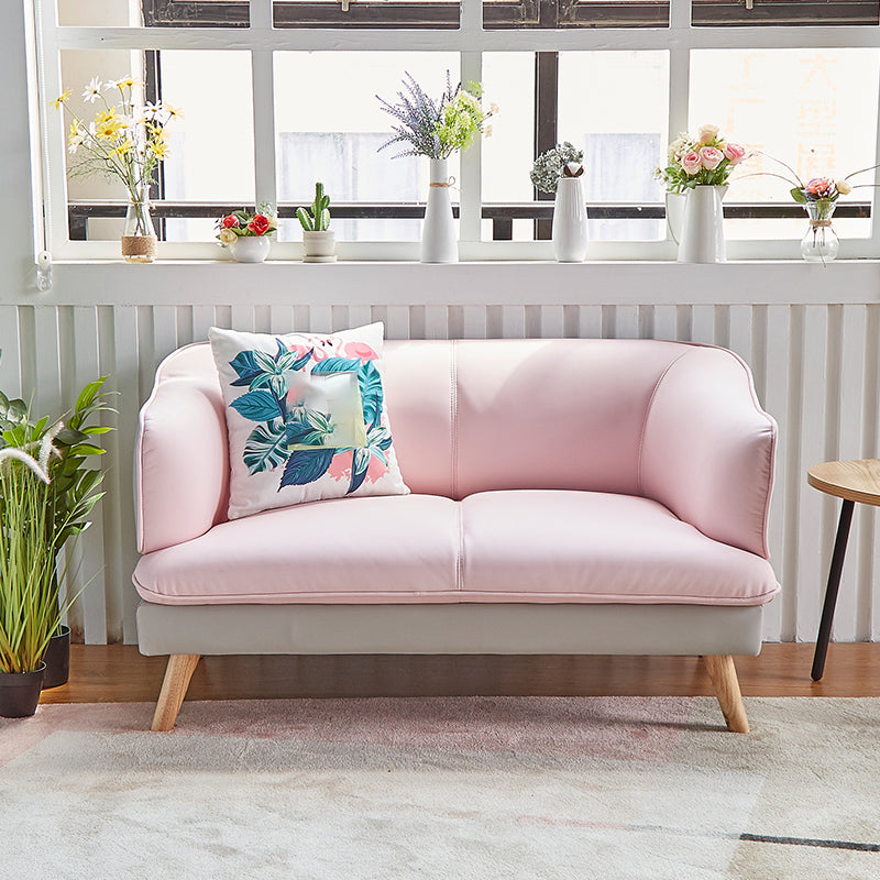 29.53" H Contemporary Faux Leather Slope Arm Sofa for Apartment