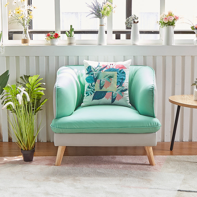 29.53" H Contemporary Faux Leather Slope Arm Sofa for Apartment