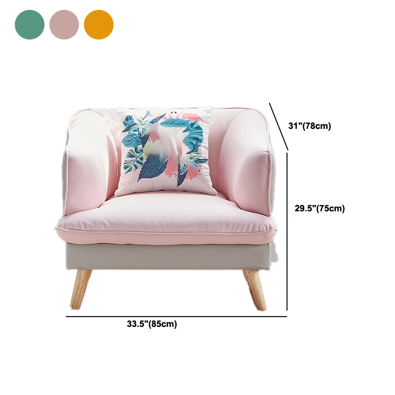 29.53" H Contemporary Faux Leather Slope Arm Sofa for Apartment