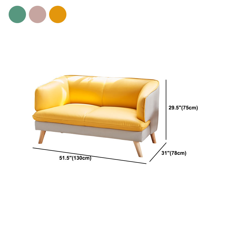 29.53" H Contemporary Faux Leather Slope Arm Sofa for Apartment