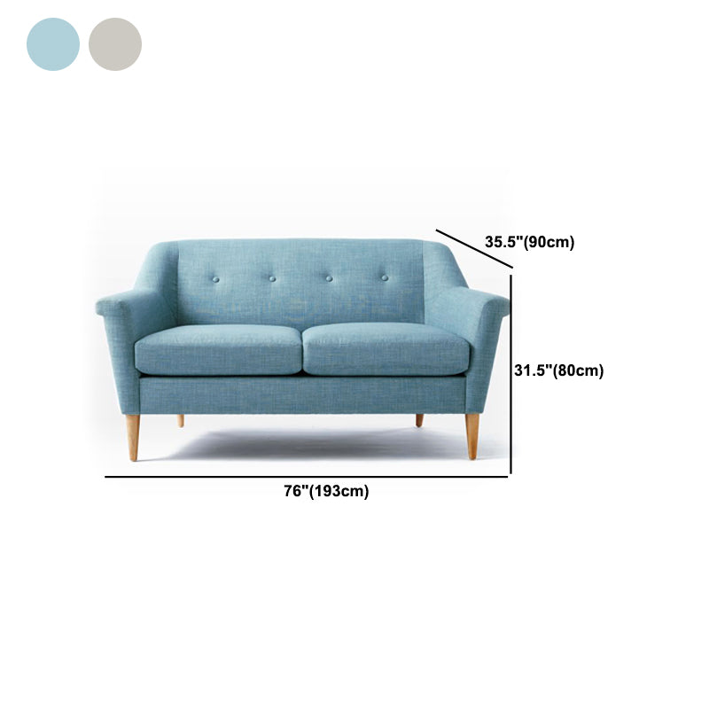 31.5" H Contemporary Cotton Blend Tufted Flared Arm Sofa for Apartment