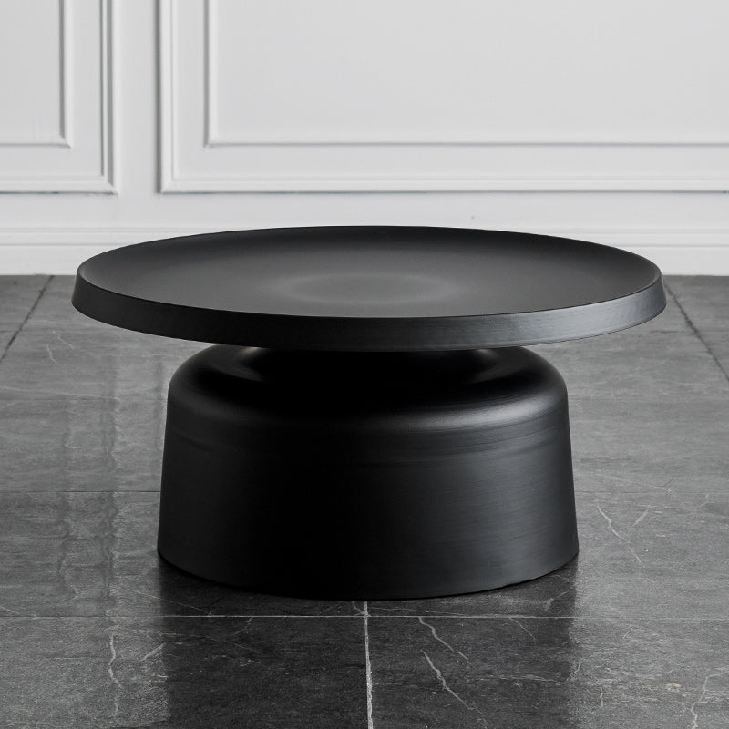 Metallic Pedestal End Table Mid-Century Round Side Side Table