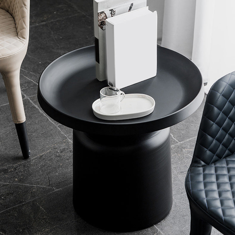 Metallic Pedestal End Table Mid-Century Round Side Side Table
