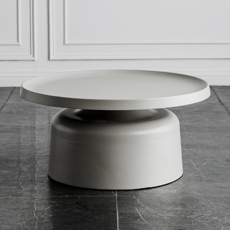 Metallic Pedestal End Table Mid-Century Round Side Side Table