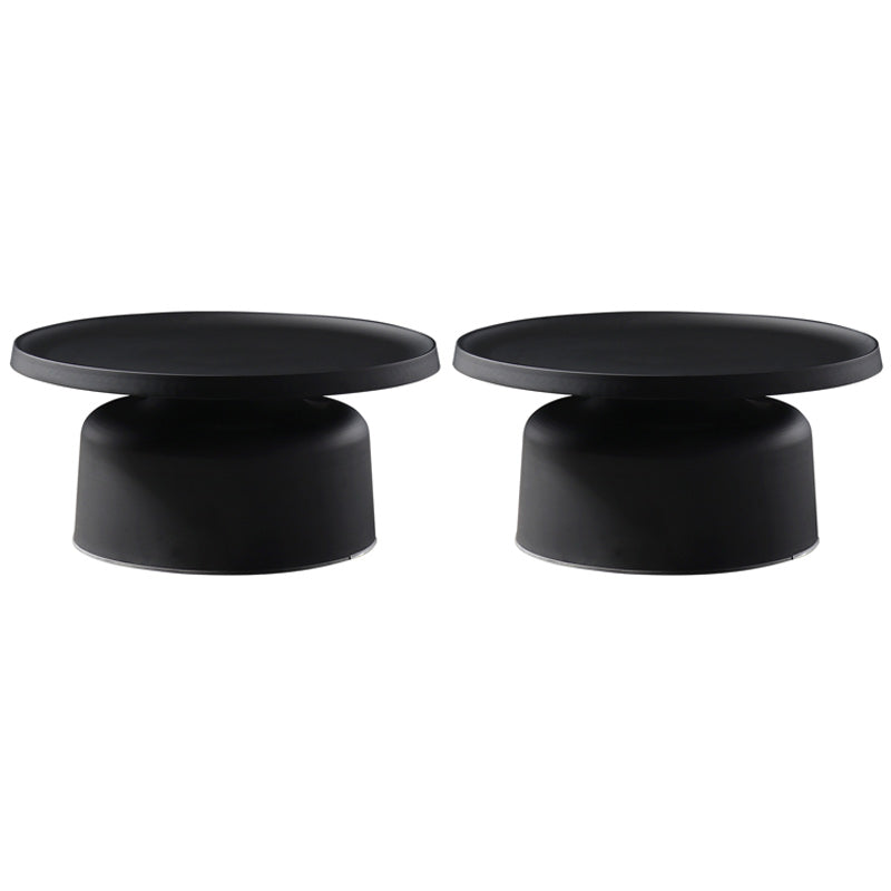 Metallic Pedestal End Table Mid-Century Round Side Side Table