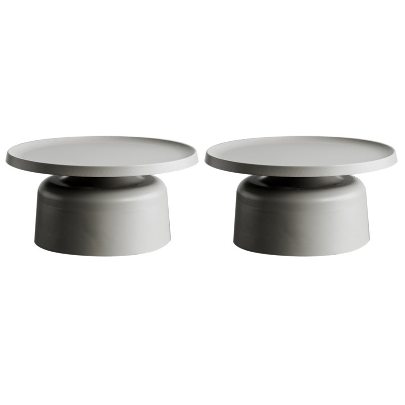 Metallic Pedestal End Table Mid-Century Round Side Side Table
