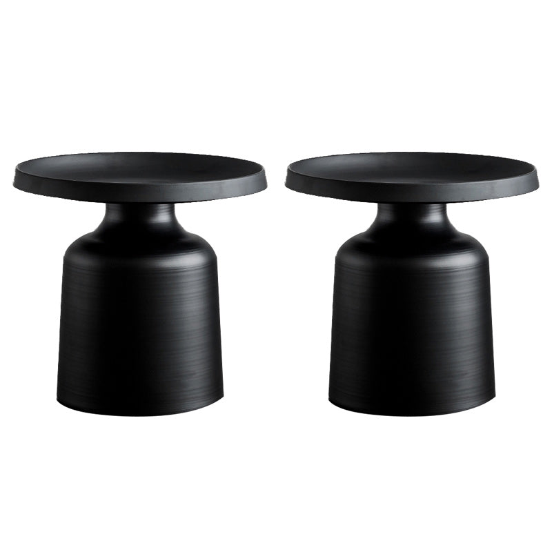 Metallic Pedestal End Table Mid-Century Round Side Side Table