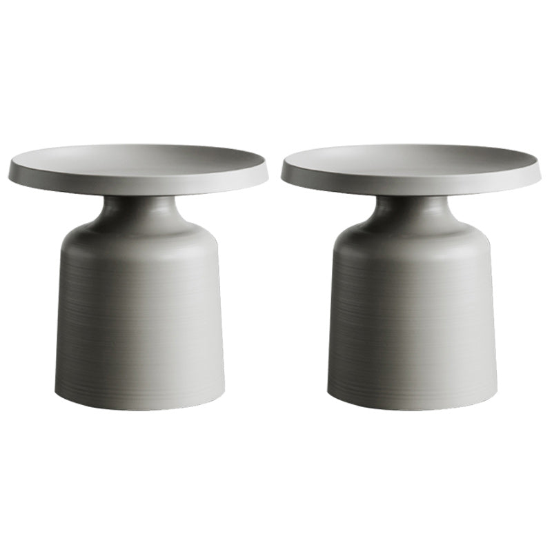 Metallic Pedestal End Table Mid-Century Round Side Side Table