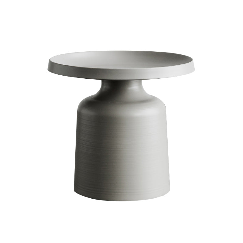 Metallic Pedestal End Table Mid-Century Round Side Side Table