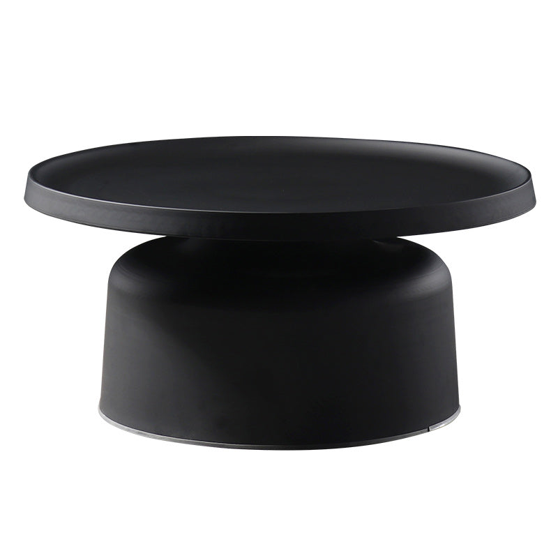 Metallic Pedestal End Table Mid-Century Round Side Side Table
