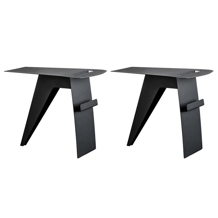 Mid-Century Sled End Table Geometric Metal Side Table, 19" Tall