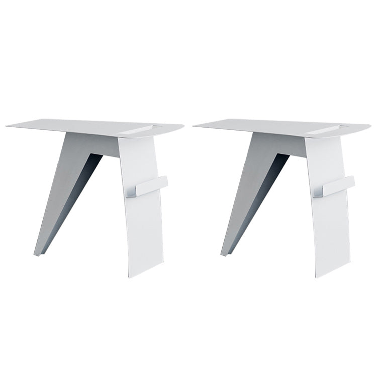 Mid-Century Sled End Table Geometric Metal Side Table, 19" Tall
