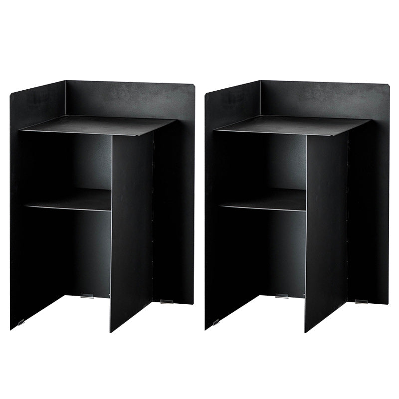Metal Abstract End Table Mid-Century Corner Table with Shelf