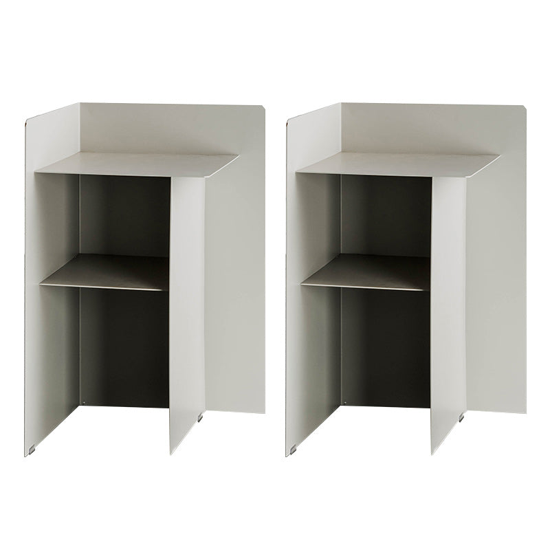 Metal Abstract End Table Mid-Century Corner Table with Shelf